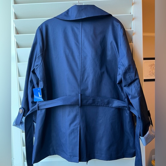 Weatherproof - NWT - Large - Women's Blue Trench Coat - Double Breasted - belt - Picture 11 of 14